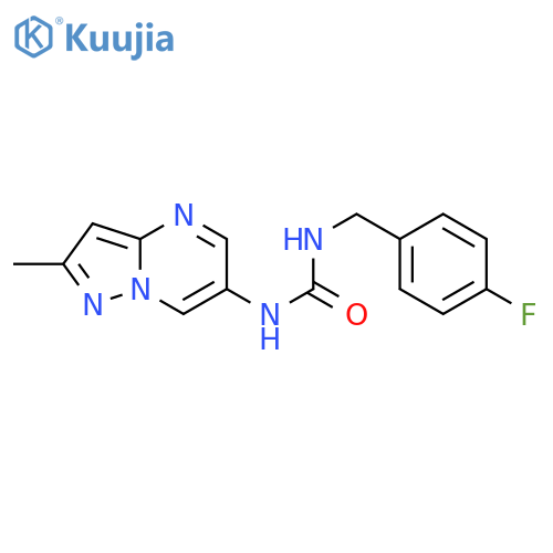 1-[(4-fluorophenyl)methyl]-3-{2-methylpyrazolo[1,5-a]pyrimidin-6-yl}urea structure