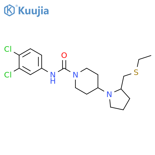 N-(3,4-dichlorophenyl)-4-{2-[(ethylsulfanyl)methyl]pyrrolidin-1-yl}piperidine-1-carboxamide structure