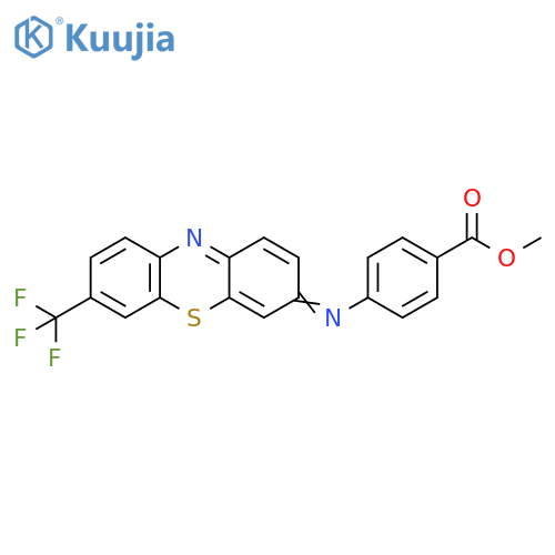 Benzoic acid, 4-[[7-(trifluoromethyl)-3H-phenothiazin-3-ylidene]amino]-,methyl ester structure