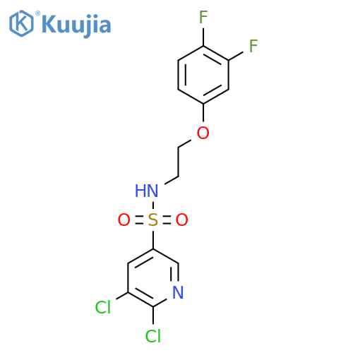 5,6-dichloro-N-[2-(3,4-difluorophenoxy)ethyl]pyridine-3-sulfonamide structure