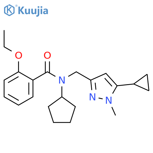 N-cyclopentyl-N-[(5-cyclopropyl-1-methyl-1H-pyrazol-3-yl)methyl]-2-ethoxybenzamide structure