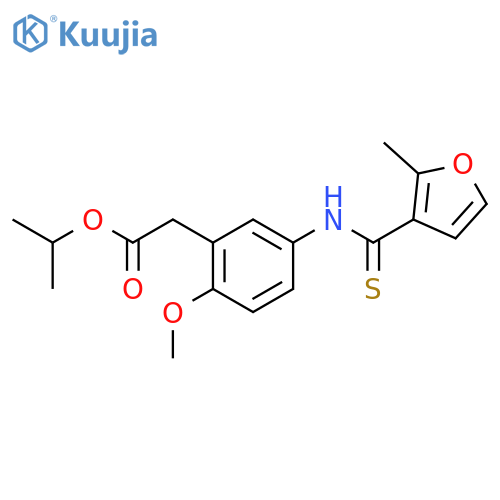 1-methylethyl (2-methoxy-5-{[(2-methylfuran-3-yl)carbonothioyl]amino}phenyl)acetate structure