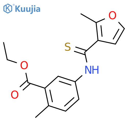 ethyl 2-methyl-5-{[(2-methylfuran-3-yl)carbonothioyl]amino}benzoate structure