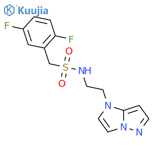 1-(2,5-difluorophenyl)-N-(2-{1H-pyrazolo[1,5-a]imidazol-1-yl}ethyl)methanesulfonamide structure