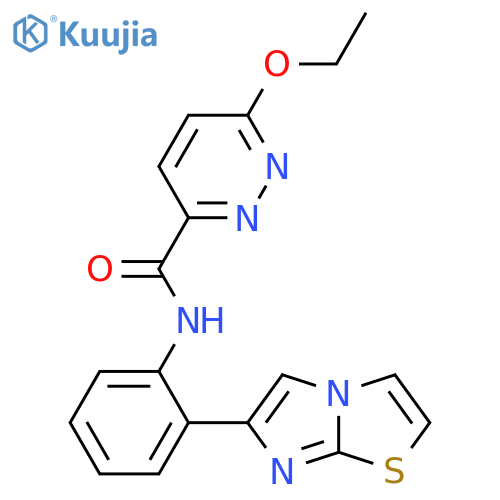 6-ethoxy-N-(2-imidazo[2,1-b][1,3]thiazol-6-ylphenyl)pyridazine-3-carboxamide structure