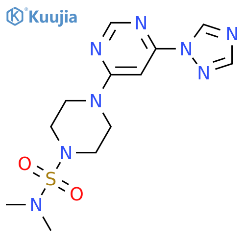 N,N-dimethyl-4-[6-(1,2,4-triazol-1-yl)pyrimidin-4-yl]piperazine-1-sulfonamide structure