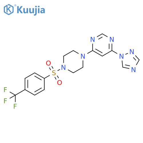 4-(1,2,4-triazol-1-yl)-6-[4-[4-(trifluoromethyl)phenyl]sulfonylpiperazin-1-yl]pyrimidine structure