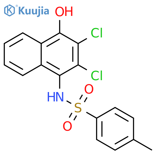 N-(2,3-dichloro-4-hydroxynaphthalen-1-yl)-4-methylbenzene-1-sulfonamide structure