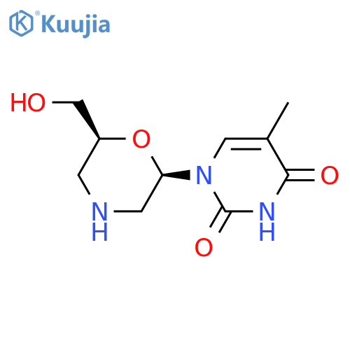 1-(2R,6S)-6-(Hydroxymethyl)-2-morpholinyl-5-methyl-2,4(1H,3H)-pyrimidinedione structure