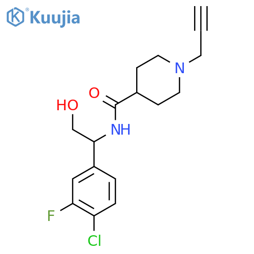 N-[1-(4-chloro-3-fluorophenyl)-2-hydroxyethyl]-1-(prop-2-yn-1-yl)piperidine-4-carboxamide structure