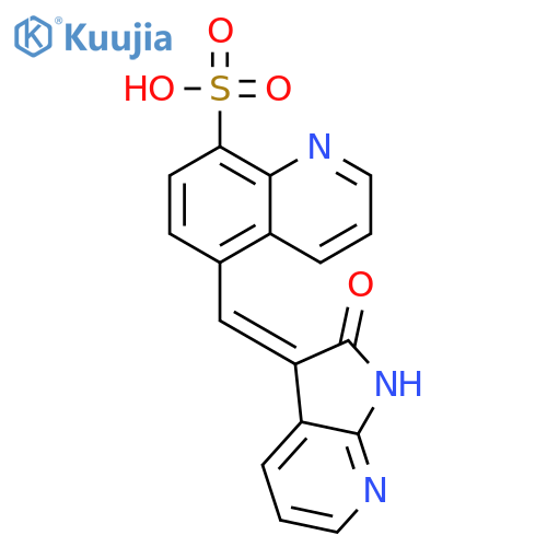 8-Quinolinesulfonicacid, 5-[(1,2-dihydro-2-oxo-3H-pyrrolo[2,3-b]pyridin-3-ylidene)methyl]- structure