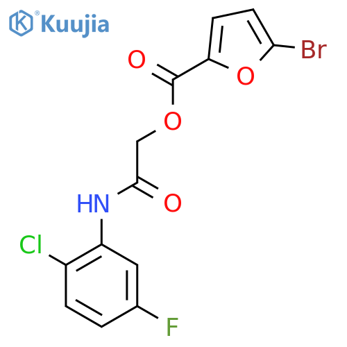 [(2-chloro-5-fluorophenyl)carbamoyl]methyl 5-bromofuran-2-carboxylate structure