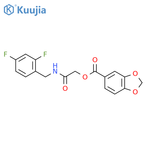 {[(2,4-difluorophenyl)methyl]carbamoyl}methyl 2H-1,3-benzodioxole-5-carboxylate structure
