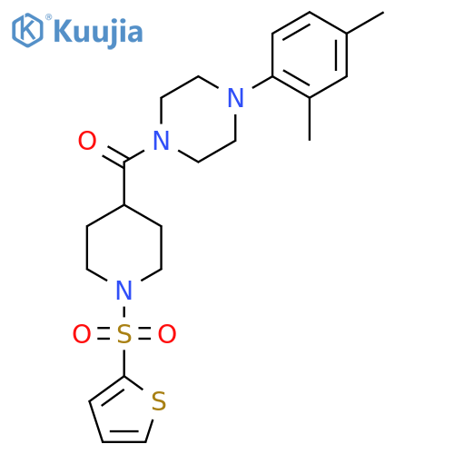 1-(2,4-dimethylphenyl)-4-[1-(thiophene-2-sulfonyl)piperidine-4-carbonyl]piperazine structure