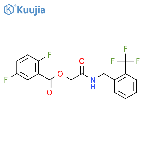({[2-(trifluoromethyl)phenyl]methyl}carbamoyl)methyl 2,5-difluorobenzoate structure