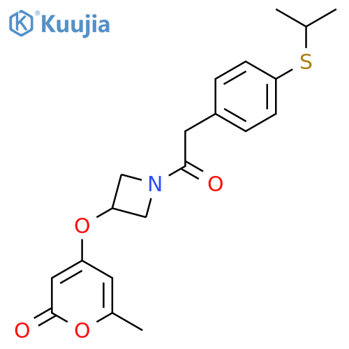 6-Methyl-4-[[1-[2-[4-[(1-methylethyl)thio]phenyl]acetyl]-3-azetidinyl]oxy]-2H-pyran-2-one structure