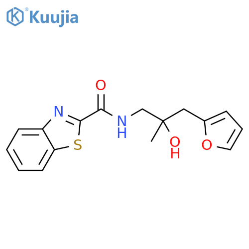 N-[3-(furan-2-yl)-2-hydroxy-2-methylpropyl]-1,3-benzothiazole-2-carboxamide structure