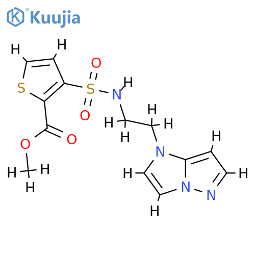 methyl 3-[(2-{1H-pyrazolo[1,5-a]imidazol-1-yl}ethyl)sulfamoyl]thiophene-2-carboxylate structure