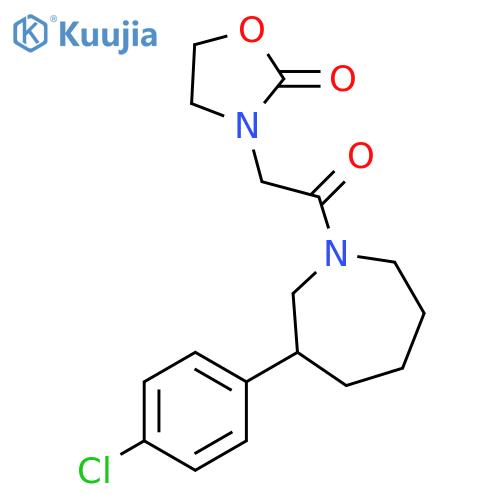 3-[2-[3-(4-Chlorophenyl)hexahydro-1H-azepin-1-yl]-2-oxoethyl]-2-oxazolidinone structure