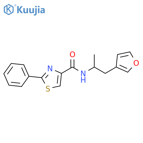 N-[1-(furan-3-yl)propan-2-yl]-2-phenyl-1,3-thiazole-4-carboxamide structure