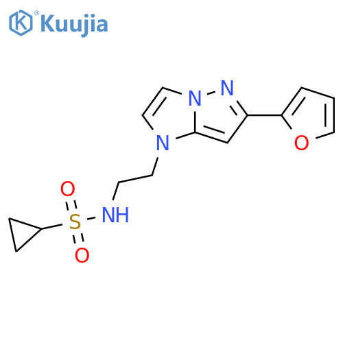 N-{2-[6-(furan-2-yl)-1H-pyrazolo[1,5-a]imidazol-1-yl]ethyl}cyclopropanesulfonamide structure