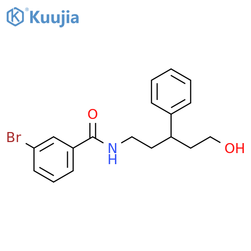 3-bromo-N-(5-hydroxy-3-phenylpentyl)benzamide structure