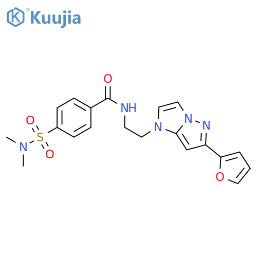 4-(dimethylsulfamoyl)-N-{2-[6-(furan-2-yl)-1H-pyrazolo[1,5-a]imidazol-1-yl]ethyl}benzamide structure