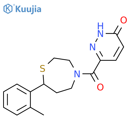 6-[7-(2-methylphenyl)-1,4-thiazepane-4-carbonyl]-2,3-dihydropyridazin-3-one structure