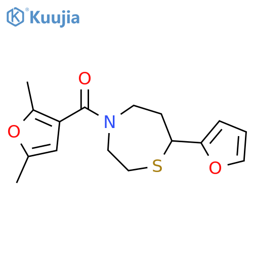 4-(2,5-dimethylfuran-3-carbonyl)-7-(furan-2-yl)-1,4-thiazepane structure