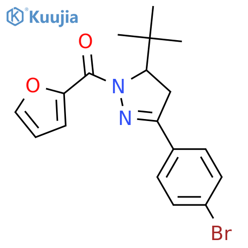 3-(4-bromophenyl)-5-tert-butyl-1-(furan-2-carbonyl)-4,5-dihydro-1H-pyrazole structure