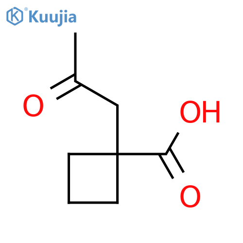 1-(2-Oxopropyl)cyclobutane-1-carboxylic acid structure