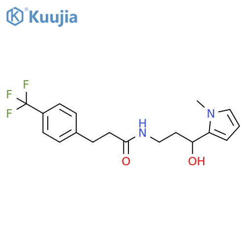 N-[3-hydroxy-3-(1-methyl-1H-pyrrol-2-yl)propyl]-3-[4-(trifluoromethyl)phenyl]propanamide structure