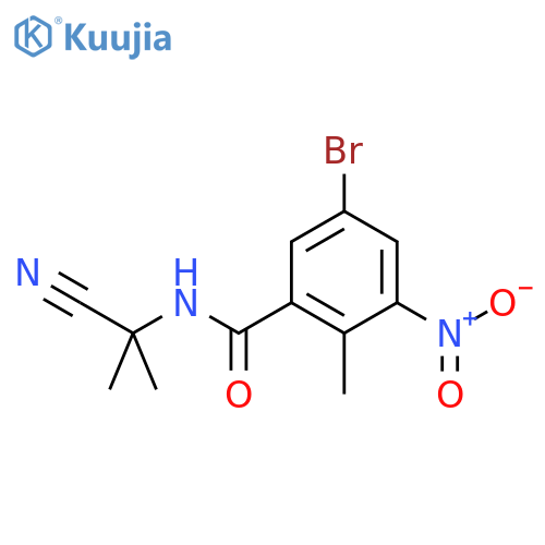 5-bromo-N-(1-cyano-1-methylethyl)-2-methyl-3-nitrobenzamide structure