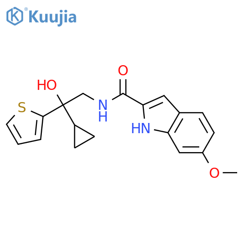 N-[2-cyclopropyl-2-hydroxy-2-(thiophen-2-yl)ethyl]-6-methoxy-1H-indole-2-carboxamide structure