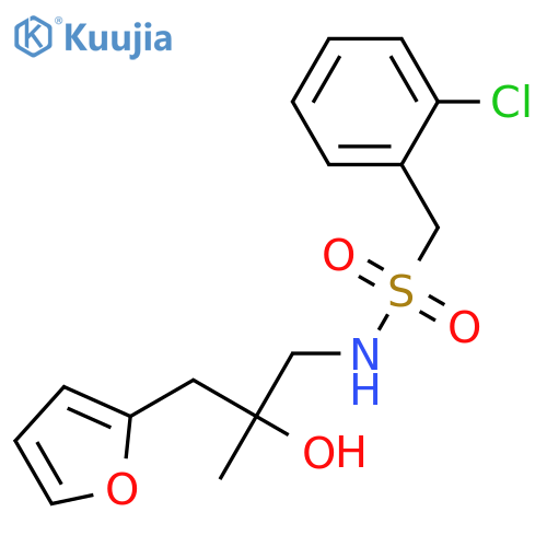 1-(2-chlorophenyl)-N-{2-[(furan-2-yl)methyl]-2-hydroxypropyl}methanesulfonamide structure