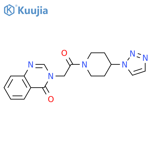 3-[2-Oxo-2-[4-(1H-1,2,3-triazol-1-yl)-1-piperidinyl]ethyl]-4(3H)-quinazolinone structure