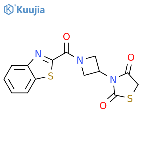 3-[1-(1,3-benzothiazole-2-carbonyl)azetidin-3-yl]-1,3-thiazolidine-2,4-dione structure