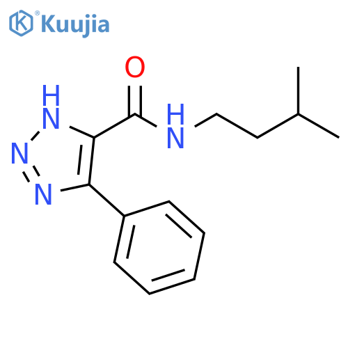 N-(3-methylbutyl)-4-phenyl-1H-1,2,3-triazole-5-carboxamide structure