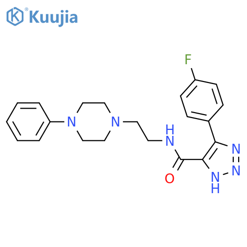 4-(4-fluorophenyl)-N-[2-(4-phenylpiperazin-1-yl)ethyl]-1H-1,2,3-triazole-5-carboxamide structure