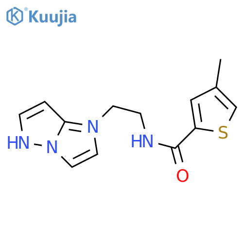 4-methyl-N-(2-{1H-pyrazolo[1,5-a]imidazol-1-yl}ethyl)thiophene-2-carboxamide structure