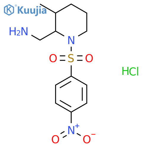 [3-Methyl-1-(4-nitrobenzenesulfonyl)piperidin-2-yl]methanamine hydrochloride structure