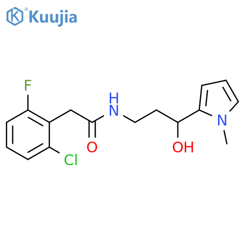 2-(2-chloro-6-fluorophenyl)-N-[3-hydroxy-3-(1-methyl-1H-pyrrol-2-yl)propyl]acetamide structure