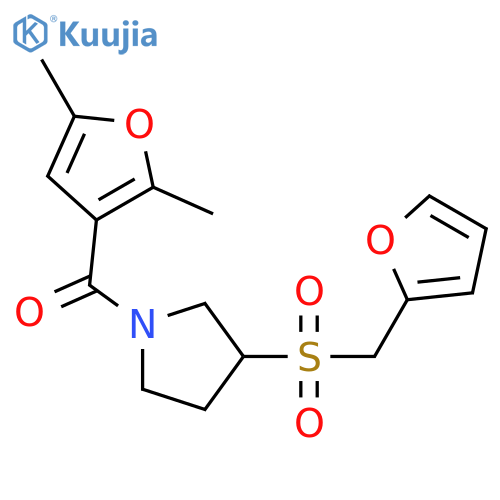 1-(2,5-dimethylfuran-3-carbonyl)-3-[(furan-2-yl)methanesulfonyl]pyrrolidine structure