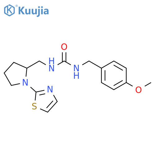 1-[(4-methoxyphenyl)methyl]-3-{[1-(1,3-thiazol-2-yl)pyrrolidin-2-yl]methyl}urea structure