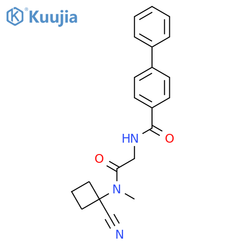 2-({[1,1'-biphenyl]-4-yl}formamido)-N-(1-cyanocyclobutyl)-N-methylacetamide structure