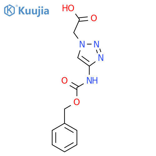 2-(4-{[(benzyloxy)carbonyl]amino}-1H-1,2,3-triazol-1-yl)acetic acid structure