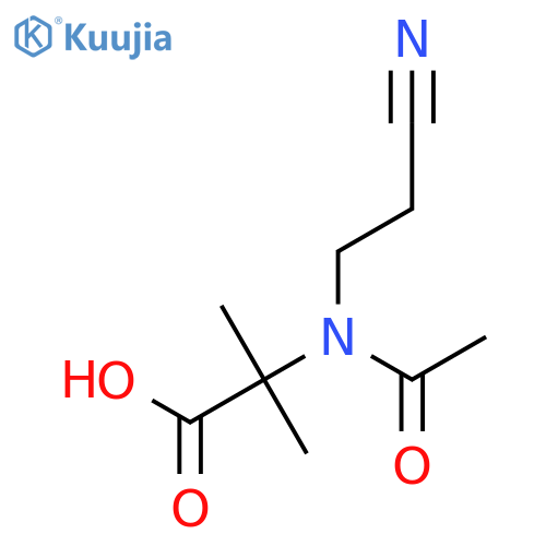 2-[N-(2-cyanoethyl)acetamido]-2-methylpropanoic acid structure
