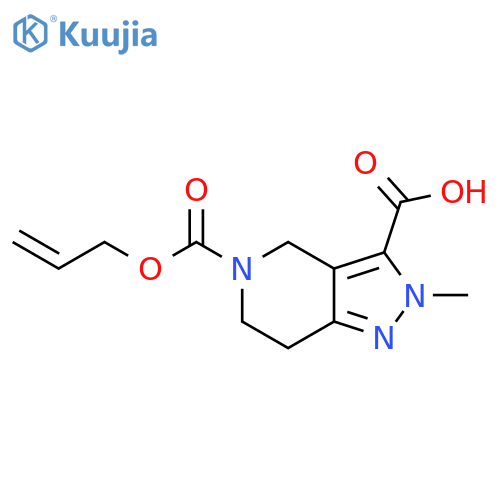 2-methyl-5-[(prop-2-en-1-yloxy)carbonyl]-2H,4H,5H,6H,7H-pyrazolo[4,3-c]pyridine-3-carboxylic acid structure