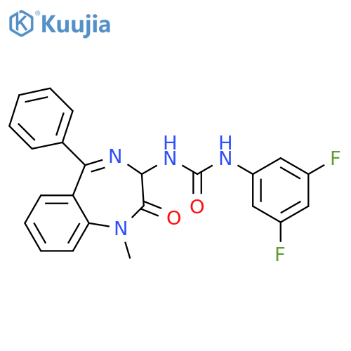 1-(3,5-difluorophenyl)-3-(1-methyl-2-oxo-5-phenyl-3H-1,4-benzodiazepin-3-yl)urea structure