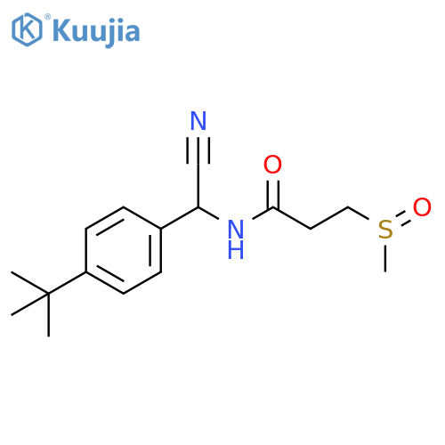 N-[(4-tert-butylphenyl)(cyano)methyl]-3-methanesulfinylpropanamide structure
